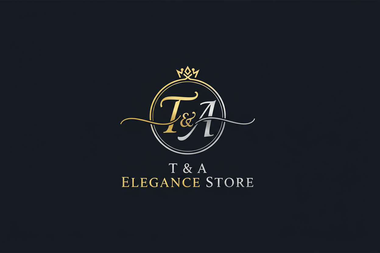crie uma logo tipo padrão com o nome T & A Elegance Store